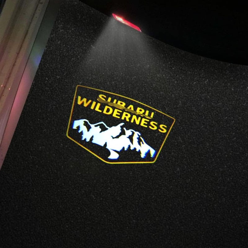 uunonaha 2 pcs Non-Fading LED Car Door Logo Lights Courtesy Projector Laser Welcome Light Ghost Shadow Forester Wilderness Accessories Puddle lamp for Forester Outback(Wilderness-Yellow) - Image 2